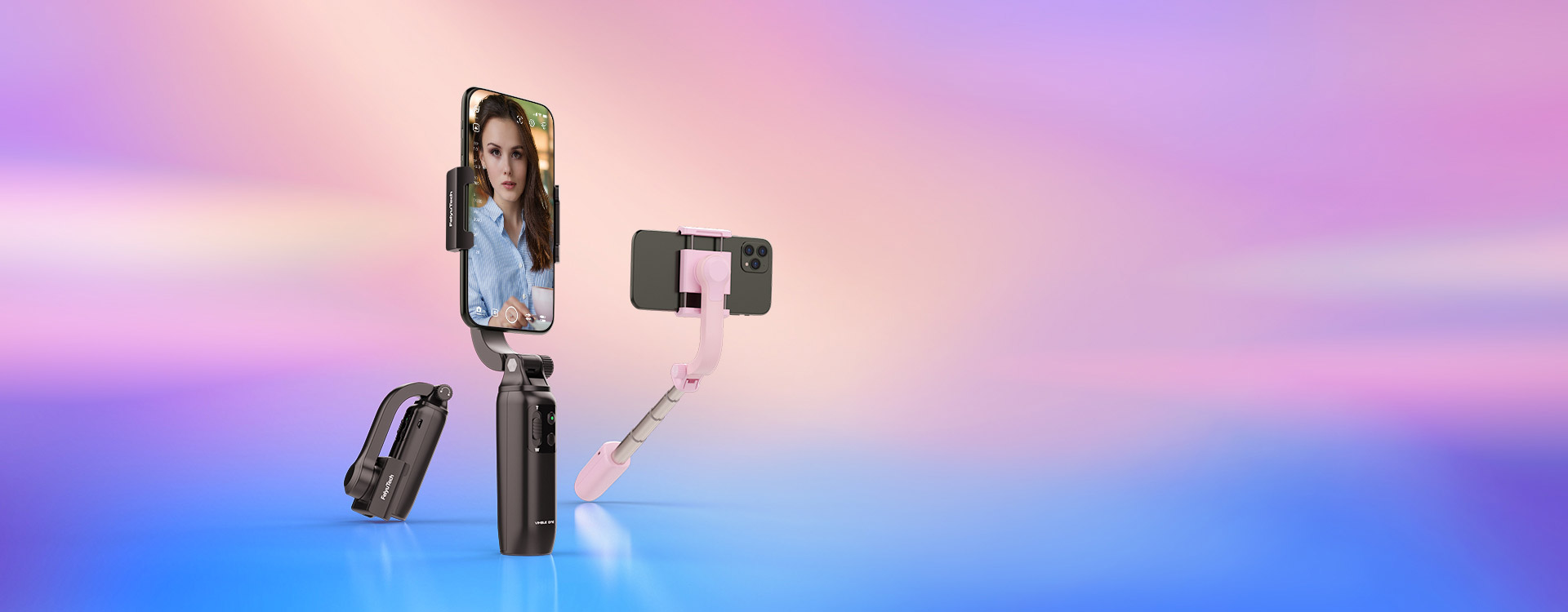 Stretchable Handheld Smartphone Gimbal for Live Streaming and Anti Shaking